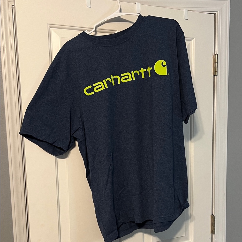 Carhartt Men’s Tee in Navy and Neon Yellow
